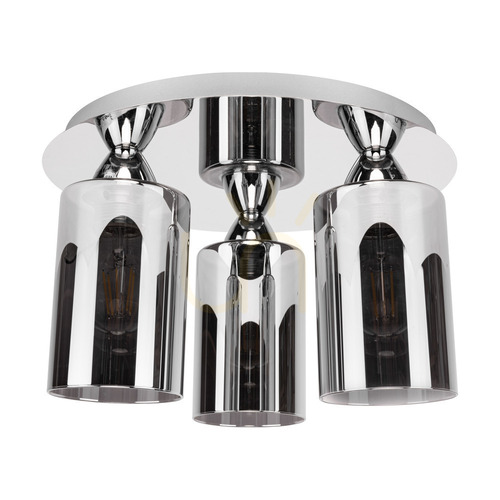 Sprawdź Lampa Sufitowa Merilo Smoky 3xE27 max. 60W, Chrom/Smoky Ø33 cm