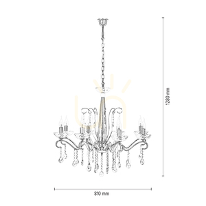 żyrandol Alessa 8xE14 Max.40W Chrom Metal/Transparentne Szkło Kryształ Ø81 cm small 2