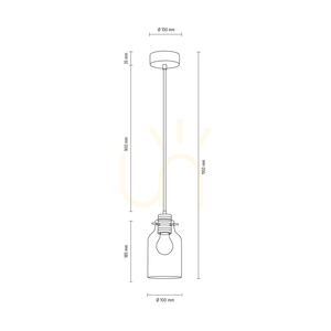 Lampa Wisząca Alessandro 1xE27 Max.60W Drewno Bukowe Orzechowe/Czarny Metal/Czarny Kabel PVC/Transparentny Szklany Klosz Ø10 cm small 2