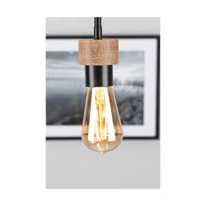 Lampa Sufitowa Allumer 1xE27 Max.25W Dąb Olejowany/Czarny Metal 11 cm small 4