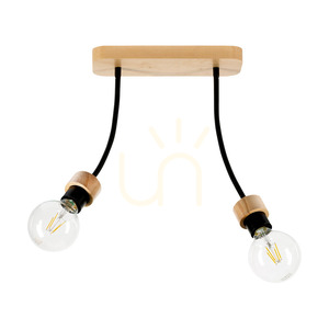 Lampa Sufitowa Allumer 2xE27 Max.25W Dąb Olejowany/Czarny Metal 29 cm small 0