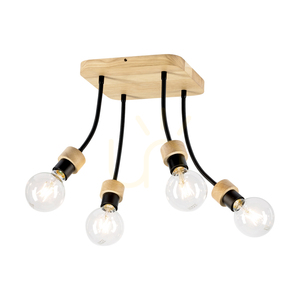 Lampa Sufitowa Allumer 4xE27 Max.25W Dąb Olejowany/Czarny Metal 26 cm small 1