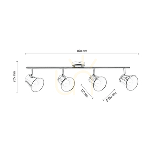 Lampa Sufitowa Amanda 4xE27 Max.60W Chrom Metal 87 cm small 2
