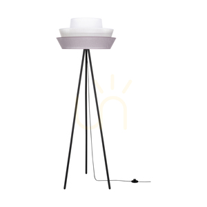 Lampa Podłogowa Amar 1xE27 Max.40W Czarny Metal/Czarny Kabel PVC/Grafitowo-Szaro-Biały Abażur Ø55 cm small 0