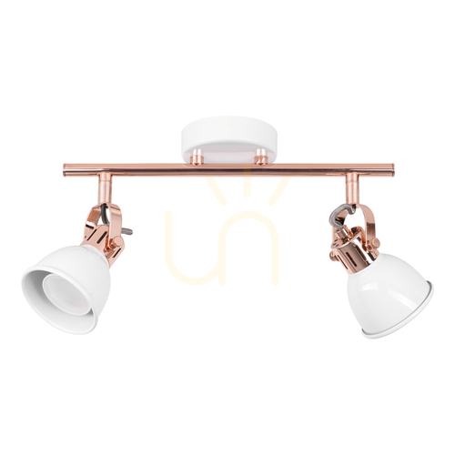 Sprawdź Lampa Sufitowa Anita 2xGU10 Max.50W Miedziany/Biały Metal 39.5 cm