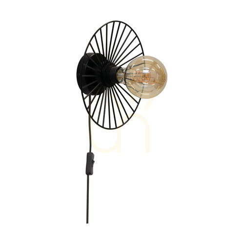 Sprawdź Kinkiet Antonella 1xE27 Max.25W Czarny Metal/Czarny Kabel w Oplocie Ø9 cm