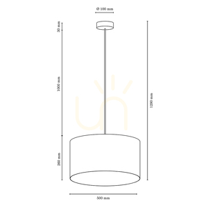 Lampa Wisząca Asseto 1xE27 Max.60W Dąb Olejowany/Antracytowy Kabel w Oplocie/Szary Abażur Ø50 cm small 2