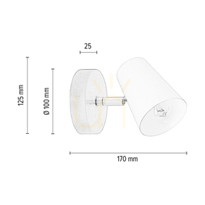 Kinkiet Astrid 1xE14 Max.40W Brzoza/Chrom Metal/Biały Metalowy Klosz 17 cm small 3