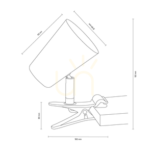 Lampa Biurkowa Z Klipsem Astrid 1xE14 Max.40W Biały Metal 18 cm small 2
