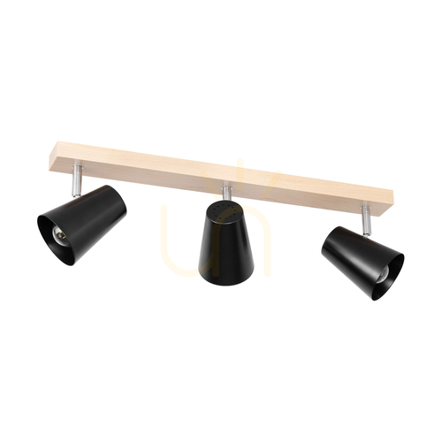 Sprawdź Lampa Sufitowa Astrid 3xE14 Max.40W Brzoza/Chrom Metal/Czarny Metalowy Klosz 57 cm