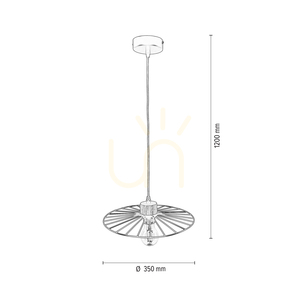 Lampa Wisząca Balerina 1xE27 Max.60W Dąb Olejowany/Czarny Metal/Czarny Kabel PVC Ø35 cm small 2
