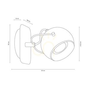 Kinkiet Ball Concrete Incl.1xGU10 LED Max.5W Szary Beton/Satyna Metal 22 cm small 2