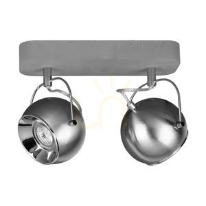 Lampa Sufitowa Ball Concrete Incl.2xGU10 LED Max.5W Szary Beton/Satyna Metal 29 cm small 0