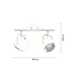 Lampa Sufitowa Ball Incl. 2xGU10 LED Max.6W Biały/Chrom Metal 35 cm small 4