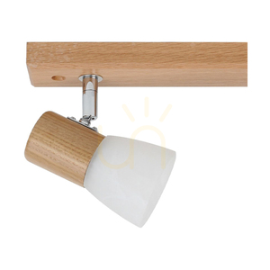 Lampa Sufitowa Bea 4xE14 Max.40W Dąb Naturalny/Biały Szklany Klosz 70 cm small 1
