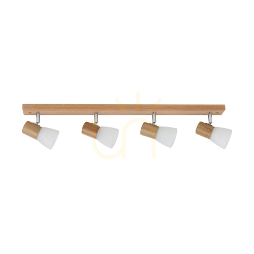 Sprawdź Lampa Sufitowa Bea 4xE14 Max.40W Dąb Naturalny/Biały Szklany Klosz 70 cm