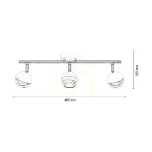 Lampa Sufitowa Bianca 3xGU10 Max.50W Biały/Chrom Metal 48.5 cm small 4