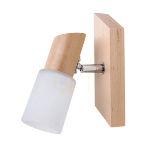 Kinkiet Birgit 1xE14 Max.40W Brzoza/Chrom Metal/Szklany Klosz Alabaster 18 cm small 1