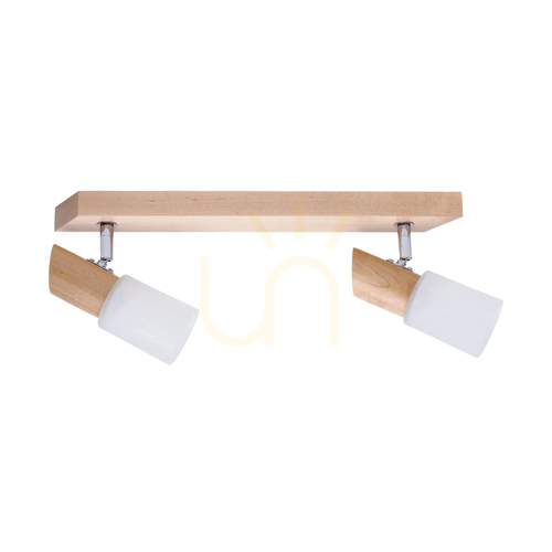 Sprawdź Lampa Sufitowa Birgit 2xE14 Max.40W Brzoza/Chrom Metal/Szklany Klosz Alabaster 39 cm