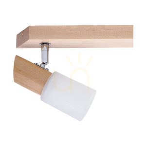 Lampa Sufitowa Birgit 4xE14 Max.40W Brzoza/Chrom Metal/Szklany Klosz Alabaster 77 cm small 1