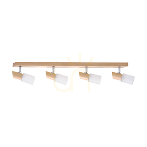 Lampa Sufitowa Birgit 4xE14 Max.40W Brzoza/Chrom Metal/Szklany Klosz Alabaster 77 cm small 0