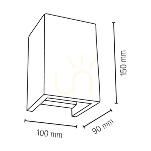 Kinkiet Block 2xGU10 Max.6W Szary Beton 10 cm small 2