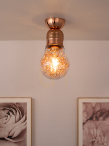 Lampa Sufitowa Bulb 1xE27 Max.60W Miedziany Metal/Transparentny Szklany Klosz Ø14 cm small 3