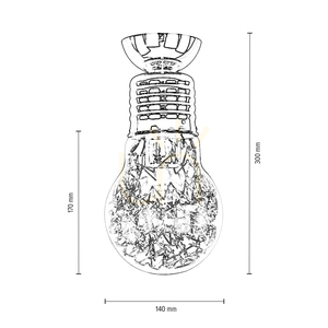 Lampa Sufitowa Bulb 1xE27 Max.60W Miedziany Metal/Transparentny Szklany Klosz Ø14 cm small 4