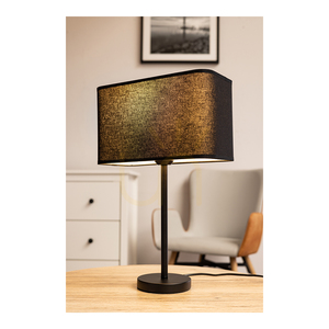 Lampa Stołowa Cadre 1xE27 Max.25W Czarny Metal/Czarny Kabel PVC/Czarny Abażur 30 cm small 2
