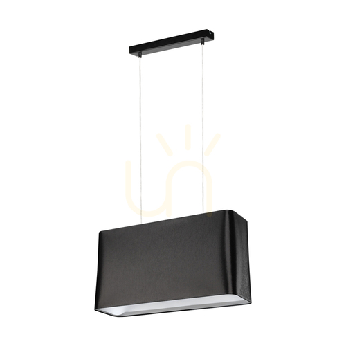 Sprawdź Lampa Wisząca Cadre 2xE27 Max.40W Czarny Metal/Transparentny Kabel PVC/Czarny Abażur 56 cm