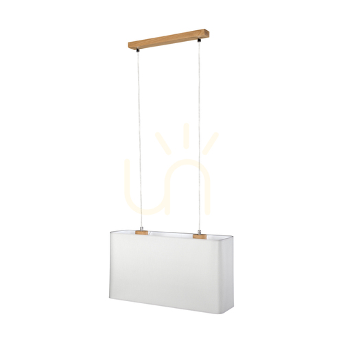 Sprawdź Lampa Wisząca Cadre 2xE27 Max.40W Dąb Olejowany/Transparentny PVC/Szary 56 cm