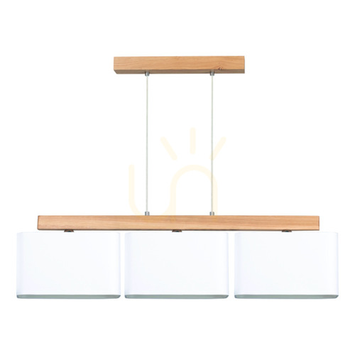 Sprawdź Lampa Wisząca Cadre 3xE27 Max.25W Dąb Olejowany/Transparentny Kabel PVC/Biały Abażur 95 cm