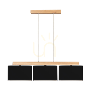Lampa Wisząca Cadre 3xE27 Max.25W Dąb Olejowany/Transparentny Kabel PVC/Czarny Abażur 95 cm small 0