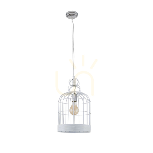 Sprawdź Lampa Wisząca Cage 1xE27 Max.60W Biały Metal Ø25 cm