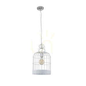 Lampa Wisząca Cage 1xE27 Max.60W Biały Metal Ø25 cm small 0