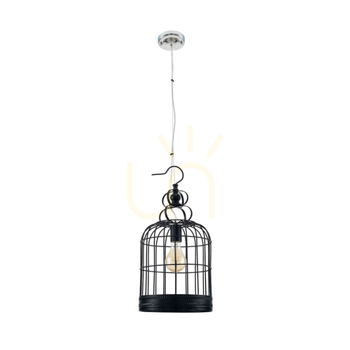 Sprawdź Lampa Wisząca Cage 1xE27 Max.60W Czarny Metal Ø25 cm