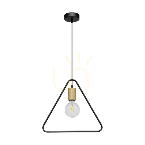 Sprawdź Lampa Wisząca Carsten Wood 1xE27 Max.60W Dąb Olejowany/Czarny Metal/Czarny Kabel PVC Ø37 cm