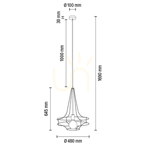 Lampa Wisząca Casa Rina 1xE27 Max.60W Dąb Olejowany/Czarny Metal/Czarny Kabel PVC Ø48 cm small 3