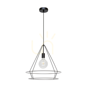 Lampa Wisząca Casa Triango 1xE27 Max.60W Czarny Metal/Czarny Kabel PVC Ø48 cm small 0