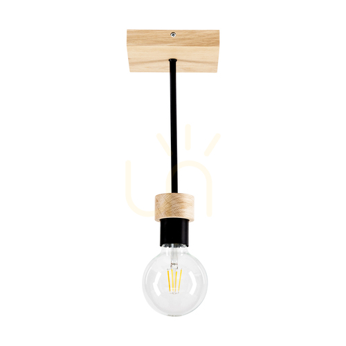Sprawdź Lampa Sufitowa Chandelle 1xE27 Max.40W Dąb Olejowany/Czarny Metal 13.5 cm