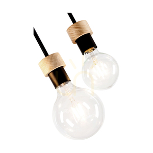 Lampa Sufitowa Chandelle 3xE27 Max.40W Dąb Olejowany/Czarny Metal 35 cm small 2