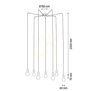 Lampa Wisząca Clarte 7xE27 Max.60W Dąb Olejowany/Czarny Metal/Czarny Kabel w Oplocie Ø15 cm small 6