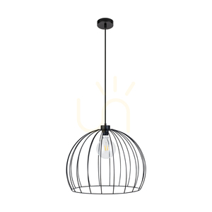 Lampa Wisząca Coop 1xE27 Max.60W Czarny Metal/Czarny Kabel PVC Ø49 cm small 0