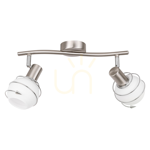 Sprawdź Lampa Sufitowa Daria 2xE14 Max.40W Satyna Metal/Biały Szklany Klosz 49 cm