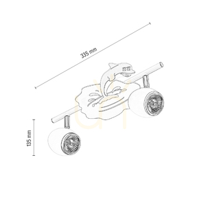 Lampa Sufitowa Delfin 2xGU10 Max.50W Biały/Chrom Metal z Wzorem w Delfina 33.5 cm small 2