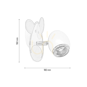 Kinkiet Doggy 1xGU10 Max.50W Biały/Chrom Metal z Wzorem w Pieska 18 cm small 4
