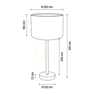 Lampa stołowa Britop DOVE 724390128 chrom, szary abażur Ø25 cm, E27 small 3