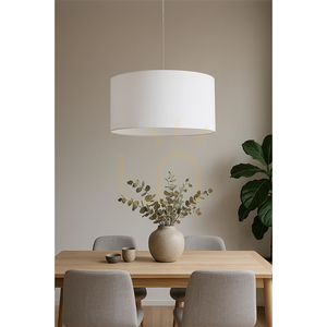 Lampa Wisząca Dove 1xE27 Max.60W Dąb Olejowany/Transparentny Kabel PVC/Biały Abażur Ø50 cm small 2