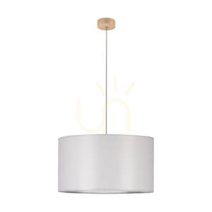 Lampa Wisząca Dove 1xE27 Max.60W Dąb Olejowany/Transparentny Kabel PVC/Szary Abażur Ø50 cm small 0