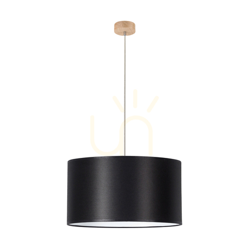 Sprawdź Lampa Wisząca Dove 1xE27 Max.60W Dąb Olejowany/Transparentny PVC/Czarny Ø50 cm